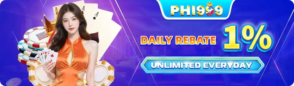 PHI999 casino cashback rewards promotion banner